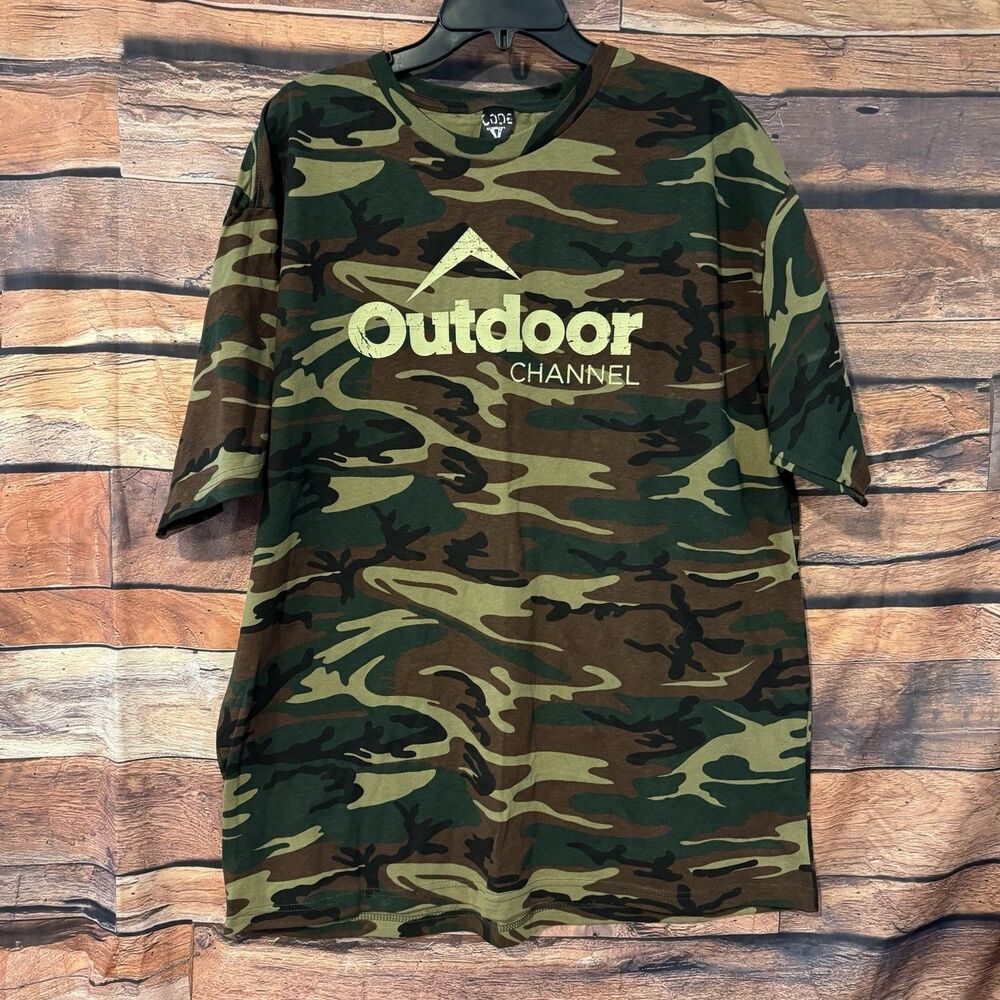 Code V Outdoor Channel Shirt 2XL XXL Camo Camouflage Hunting Fishing Graphic Tee